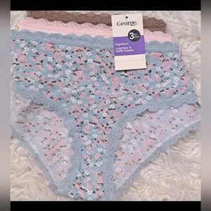 Brand New 3 Pair George Floral Hipster Panties Set